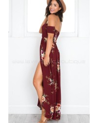 Inside Job Maxi Dress Burgundy Floral